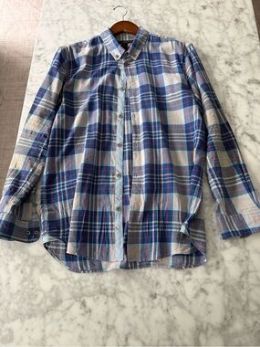 Marc by Marc Jacobs Blue and Pink Plaid Button-Down Shirt